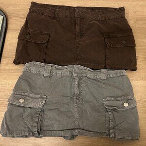 Garage Brand, Jaden Cargo Skort, Brown and Grey, Size M